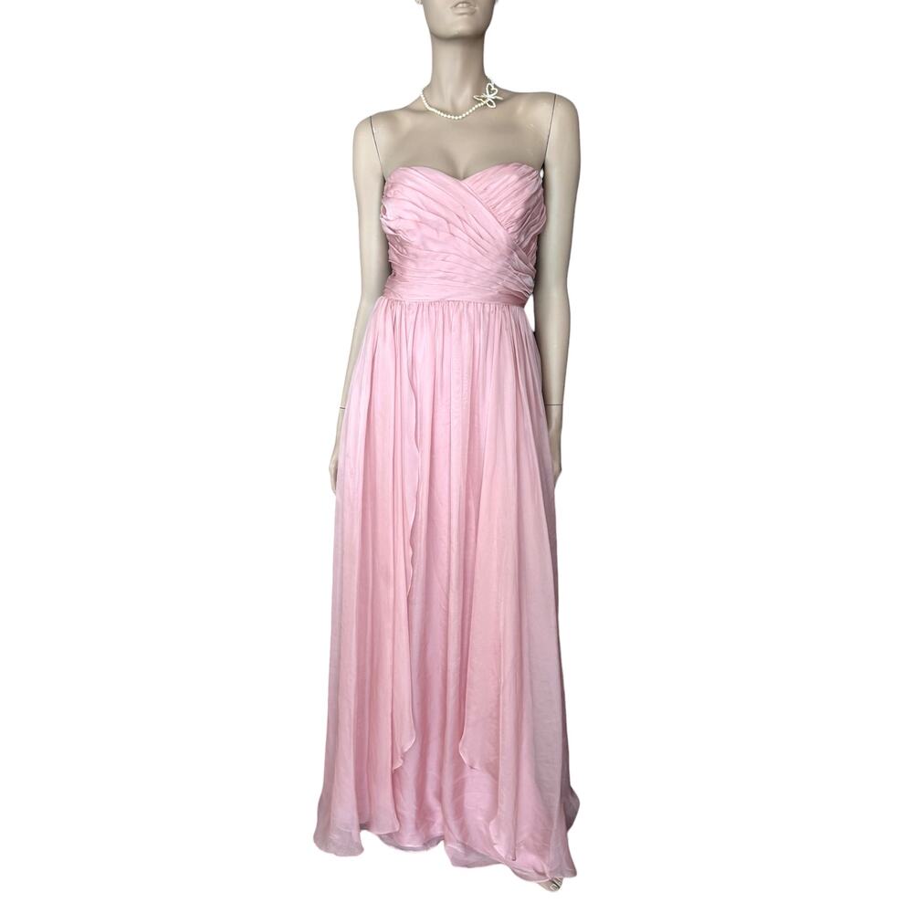 Jasmine B2 B153072 Bridesmaid Dress Misty Pink Chiffon Formal Prom Size 12 Flowy - Picture 3 of 7
